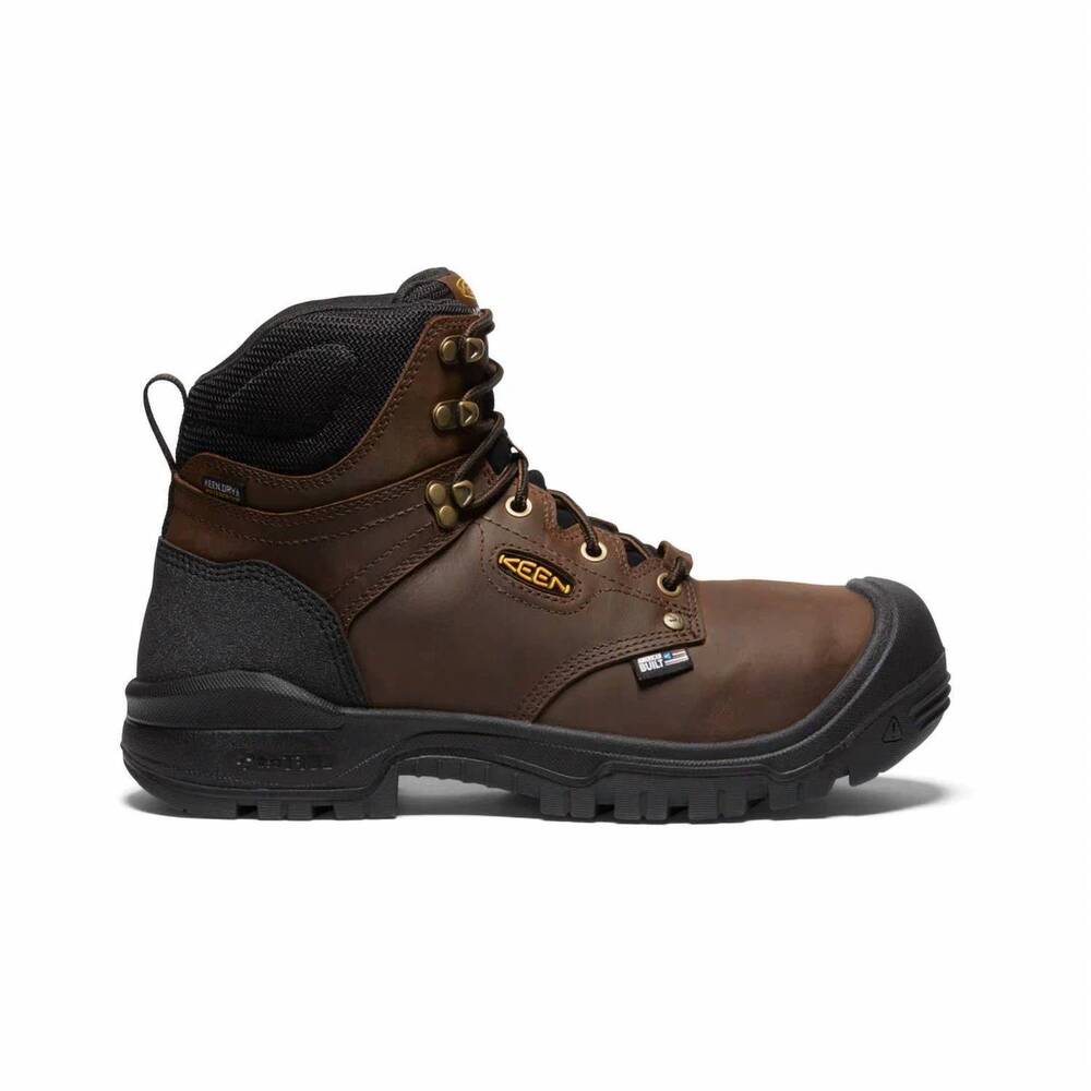 NEW KEEN men's independence 6" waterproof work boots in brown